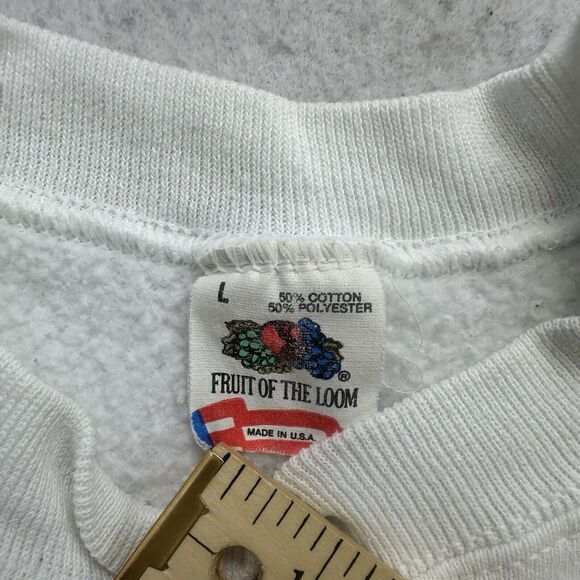 Vintage Christmas Sweatshirt Womens Large L White Gymnasts Beam on The Holidays - Picture 11 of 13